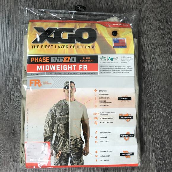 (O5) XGO Flame Retardant Midweight Men's Size 2XL Base Layer Long John Phase 2 - Picture 1 of 8
